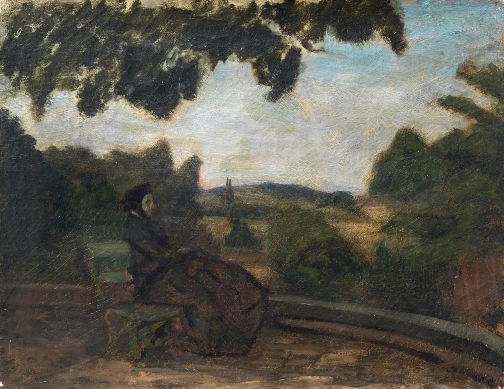 Jean-Frédéric Bazille-73-Signora sulla terrazza di meric, 1867